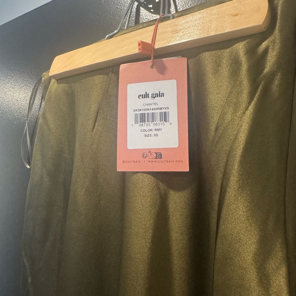 Cult Gaia Olive Green Strapless Twist-Front Women’s Bustier Top and Skirt Set - Picture 8 of 8